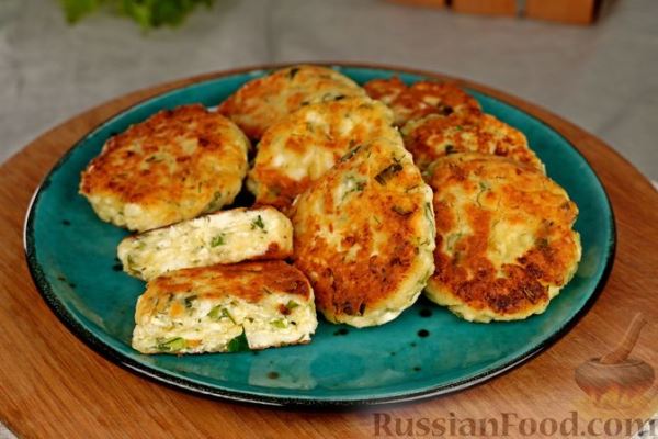 Сырники с зелёным луком и укропом