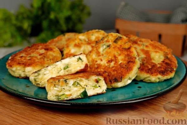 Сырники с зелёным луком и укропом